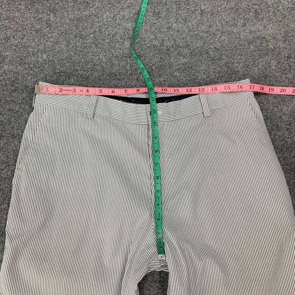 Nike Pants Mens 35 Metal Gray Striped Flat Front Tech Dri Fit Travel Golf Chino - Picture 5 of 12